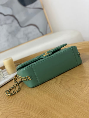 Chanel AS3777 Flap Bag Lambskin & Gold-Tone Metal Green - Default Title - View 5