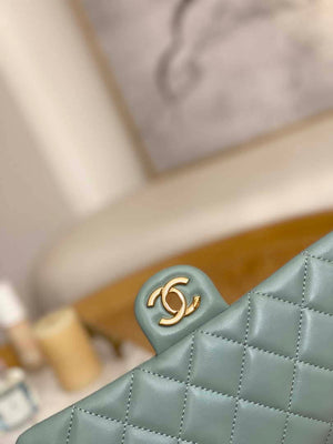 Chanel AS3777 Flap Bag Lambskin & Gold-Tone Metal Light Blue - Default Title - View 6