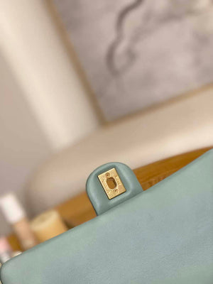 Chanel AS3777 Flap Bag Lambskin & Gold-Tone Metal Light Blue - Default Title - View 7