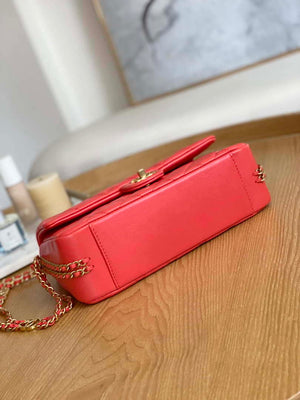 Chanel AS3777 Flap Bag Lambskin & Gold-Tone Metal Red - Default Title - View 5