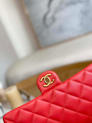 Chanel AS3777 Flap Bag Lambskin & Gold-Tone Metal Red - Default Title - View 6