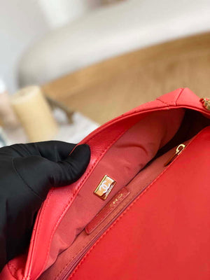 Chanel AS3777 Flap Bag Lambskin & Gold-Tone Metal Red - Default Title - View 8