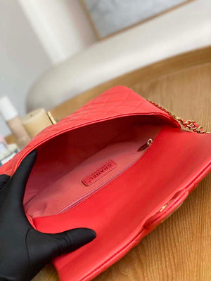 Chanel AS3777 Flap Bag Lambskin & Gold-Tone Metal Red - Default Title - View 9