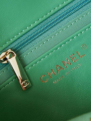 Chanel AS3782 MINI Flap Bag 23P Enamel Gold-Tone Metal 16cm Green - Default Title - View 8