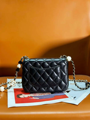 Chanel AS3782 MINI Flap Bag 23P Enamel Gold-Tone Metal Black 16cm - Default Title - View 2