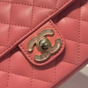 Chanel AS3782 MINI Flap Bag 23P Enamel Gold-Tone Metal 16cm Pink - Default Title - View 4