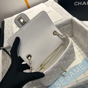 Chanel AS3782 MINI Flap Bag 23P Enamel Gold-Tone Metal White 16cm - Default Title - View 6