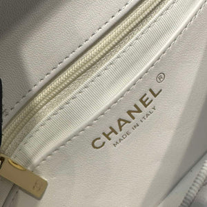 Chanel AS3782 MINI Flap Bag 23P Enamel Gold-Tone Metal White 16cm - Default Title - View 7