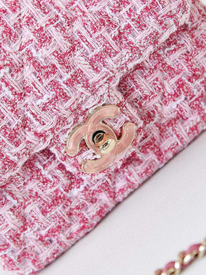 Chanel AS3782 MINI Flap Bag 23P Tweed Gold-Tone Metal 16cm Pink - Default Title - View 2