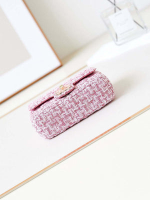 Chanel AS3782 MINI Flap Bag 23P Tweed Gold-Tone Metal 16cm Pink - Default Title - View 6