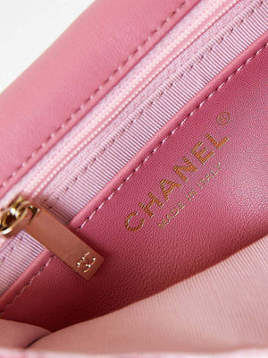 Chanel AS3782 MINI Flap Bag 23P Tweed Gold-Tone Metal 16cm Pink - Default Title - View 8