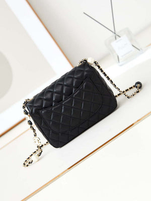 Chanel AS3783 Small Flap Bag 23P Lambskin Gold-Tone Metal 18.5 cm Black - Default Title - View 5