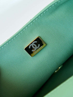 Chanel AS3783 Small Flap Bag 23P Lambskin Gold-Tone Metal 18.5 cm Green - Default Title - View 9