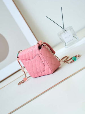 Chanel AS3783 Small Flap Bag 23P Lambskin Gold-Tone Metal 18.5 cm Pink - Default Title - View 5