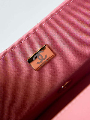 Chanel AS3783 Small Flap Bag 23P Lambskin Gold-Tone Metal 18.5 cm Pink - Default Title - View 9
