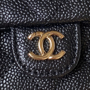 Chanel AS3787 Small Backpack Grained Shiny Calfskin & Gold-Tone Metal Black - Default Title - View 3