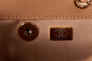 Chanel AS3787 Small Backpack Grained Shiny Calfskin & Gold-Tone Metal Brown - Default Title - View 9