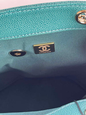 Chanel AS3787 Small Backpack Grained Shiny Calfskin & Gold-Tone Metal Green - Default Title - View 9