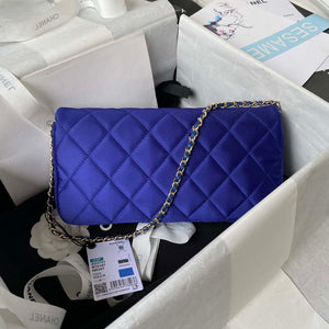Chanel AS3791 Flap Bag Velvet and Lambskin Blue - Default Title - View 2