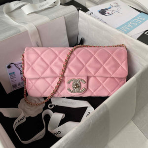 Chanel AS3791 Flap Bag Velvet and Lambskin Pink - Default Title - View 1