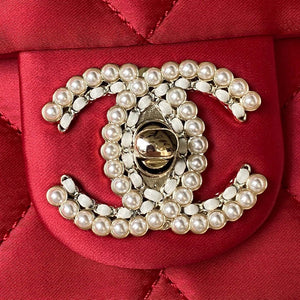 Chanel AS3791 Flap Bag Velvet and Lambskin Red - Default Title - View 3
