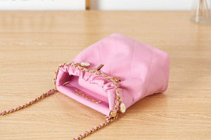 Chanel AS3793 Small Bucket Bag Lambskin Resin & Gold-Tone Metal Pink - Default Title - View 3