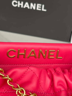 Chanel AS3793 Small Bucket Bag Lambskin Resin & Gold-Tone Metal Red - Default Title - View 4