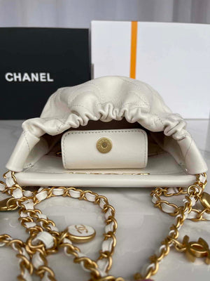 Chanel AS3793 Small Bucket Bag Lambskin Resin & Gold-Tone Metal White - Default Title - View 7