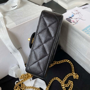 Chanel AS3828 Mini Flap Chain Bag Black Calfskin Gold - Default Title - View 5