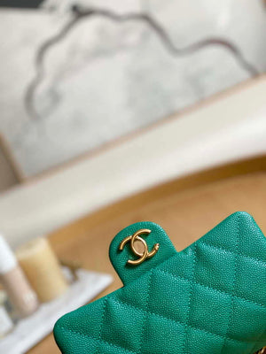 Chanel AS3828 Mini Flap Chain Bag Green Calfskin Gold - Default Title - View 6