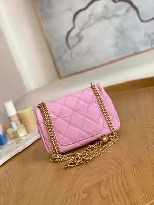 Chanel AS3828 Mini Flap Chain Bag Pink Calfskin Gold - Default Title - View 2