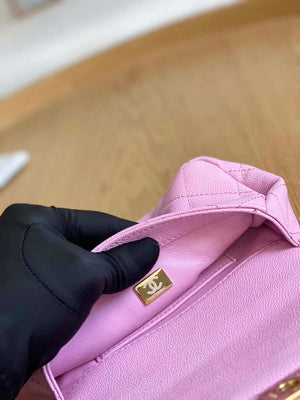 Chanel AS3828 Mini Flap Chain Bag Pink Calfskin Gold - Default Title - View 9
