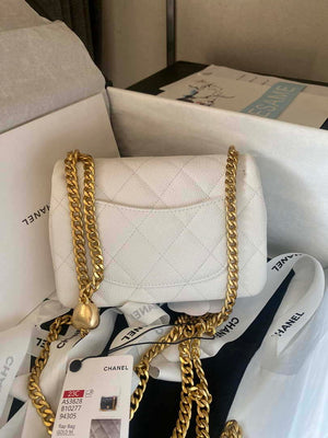 Chanel AS3828 Mini Flap Chain Bag White Calfskin Gold - Default Title - View 2