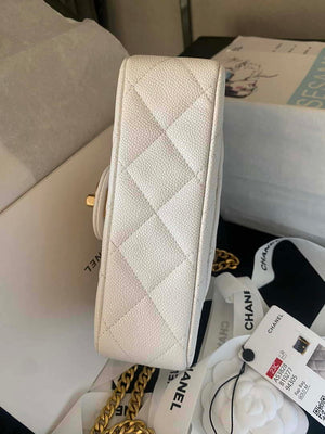 Chanel AS3828 Mini Flap Chain Bag White Calfskin Gold - Default Title - View 3