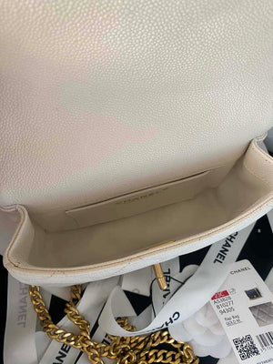Chanel AS3828 Mini Flap Chain Bag White Calfskin Gold - Default Title - View 7