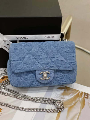 Chanel AS3828 Small Flap Classic Woc Bag Denim Blue - Default Title - View 6