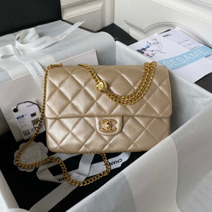 Chanel AS3921 Flap Chain Bag Gold Lambskin Gold - Default Title - View 1