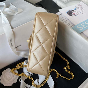 Chanel AS3829 Mini Flap Chain Bag Gold Lambskin Gold - Default Title - View 4