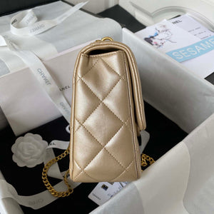 Chanel AS3921 Flap Chain Bag Gold Lambskin Gold - Default Title - View 6