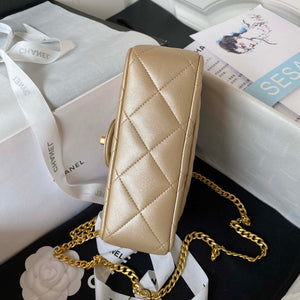 Chanel AS3829 Mini Flap Chain Bag Gold Lambskin Gold - Default Title - View 5
