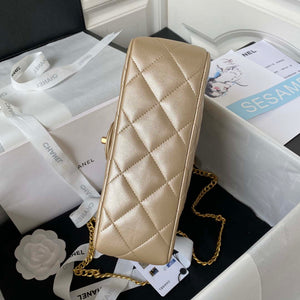 Chanel AS3921 Flap Chain Bag Gold Lambskin Gold - Default Title - View 4