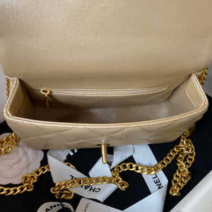 Chanel AS3829 Mini Flap Chain Bag Gold Lambskin Gold - Default Title - View 6