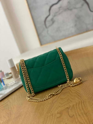 Chanel AS3829 Mini Flap Chain Bag Green Calfskin Gold - Default Title - View 2