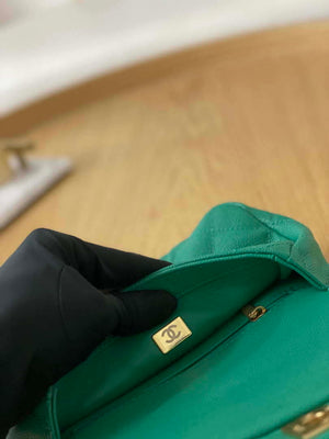 Chanel AS3829 Mini Flap Chain Bag Green Calfskin Gold - Default Title - View 9
