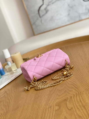 Chanel AS3829 Mini Flap Chain Bag Light Pink Calfskin Gold - Default Title - View 4