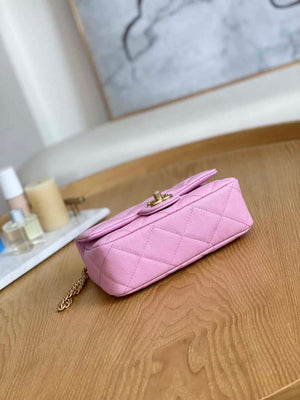 Chanel AS3829 Mini Flap Chain Bag Light Pink Calfskin Gold - Default Title - View 5