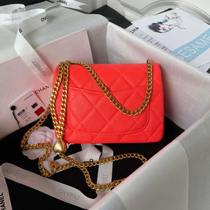 Chanel AS3829 Mini Flap Chain Bag Red Calfskin Gold - Default Title - View 2