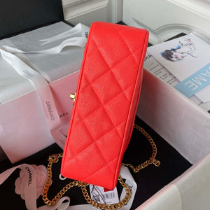 Chanel AS3921 Flap Chain Bag Red Calfskin Gold - Default Title - View 5