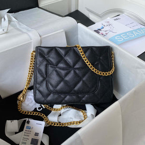 Chanel AS3830 Small Hobo Handbag Black Calfskin Gold - Default Title - View 2