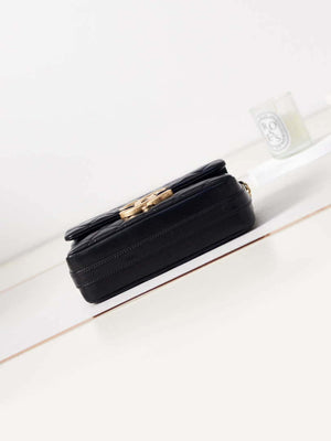 Chanel AS3855 Flap bag With Chain shiny Lambskin & Gold-Tone Metal Black - Default Title - View 5